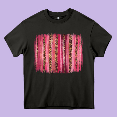 Valentines Day Leopard Glitter Brushstroke Heavy Core Tee Designed By Jasminsmagicworld