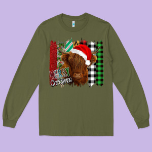 Merry Christmas Cow Long Sleeve Tee Designed By Bettercallsaul