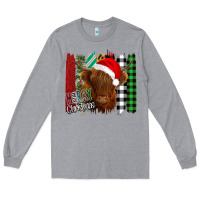 Heather Grey Merry Christmas Cow Long Sleeve Tee - Bettercallsaul