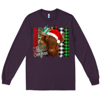 Plum Merry Christmas Cow Long Sleeve Tee - Bettercallsaul