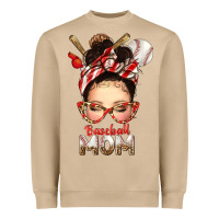 Mushroom Baseball Mom Messy Bun Heavyweight Sweatshirt - texasbilliewilder