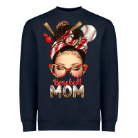 Navy Baseball Mom Messy Bun Heavyweight Sweatshirt - texasbilliewilder