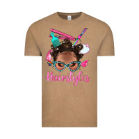 Vintage Coffee Afro Bantu Knots Hairstyles Messy Bun With Clasp Bbs Vintage Tee - BundleAndBundleShop