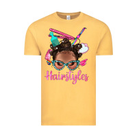 Vintage Mustard Afro Bantu Knots Hairstyles Messy Bun With Clasp Bbs Vintage Tee - BundleAndBundleShop