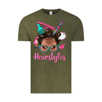 Vintage Olive Afro Bantu Knots Hairstyles Messy Bun With Clasp Bbs Vintage Tee - BundleAndBundleShop