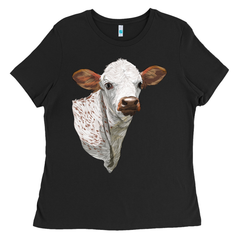 Texas Longhorn Calf Face Ladies Tee by LillyAllenDesigns | Teevron