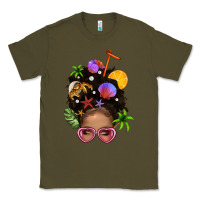 Army Green Beach Hair Afro Messy Bun Bbs Classic Tee - BundleAndBundleShop