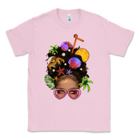 Bubblegum Pink Beach Hair Afro Messy Bun Bbs Classic Tee - BundleAndBundleShop