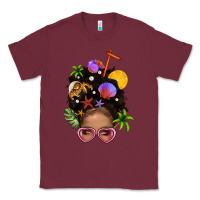 Burgundy Beach Hair Afro Messy Bun Bbs Classic Tee - BundleAndBundleShop