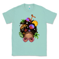 Seafoam Beach Hair Afro Messy Bun Bbs Classic Tee - BundleAndBundleShop