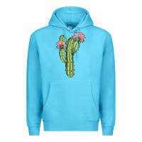 Ocean Blue cactus 4 Premium Hoodie - JahusDesignShop