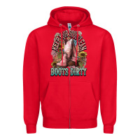 Red Keep your soul clean boots dirty Cowboy western Zipper Hoodie - HowdyJamesFarm