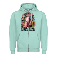 Seafoam Keep your soul clean boots dirty Cowboy western Zipper Hoodie - HowdyJamesFarm