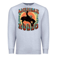 Heather Grey American rodeo Premium Sweatshirt - FaDigitalArtStudio