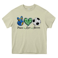 Mossy peace love soccer Heavy Core Tee - BarkalooDesign