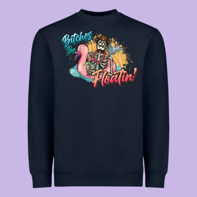 Bitches Be Floatin' Skeleton Summer Heavyweight Sweatshirt Designed By Nancycooperartshop