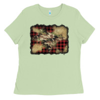 Buffalo Plaid Christmas Camouflage Glitter Background Ladies Tee | Teevron