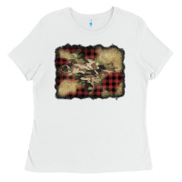 White buffalo plaid christmas camouflage glitter background Ladies Tee - Jasminsmagicworld