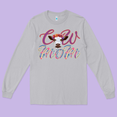 Cow Mom Long Sleeve Tee Designed By Bettercallsaul