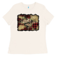 Bone buffalo plaid christmas camouflage glitter background Ladies Tee - Jasminsmagicworld