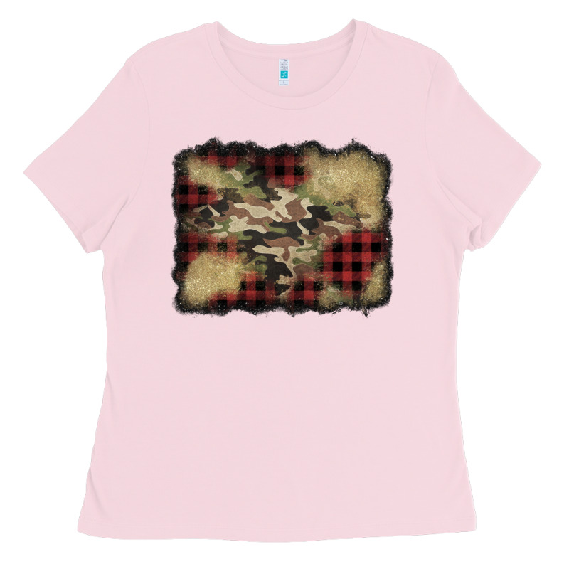 Buffalo Plaid Christmas Camouflage Glitter Background Ladies Tee by Jasminsmagicworld | Teevron