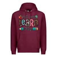 Burgundy y'all gonna learn today Premium Hoodie - OliviaCreatesArt
