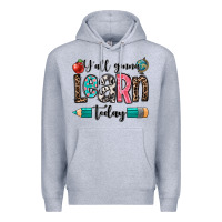 Heather Grey y'all gonna learn today Premium Hoodie - OliviaCreatesArt