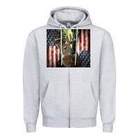 Heather Grey usa deer hunting woods Zipper Hoodie - CowGirlArtShop