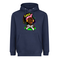 Navy black gamer girl Heavyweight Hoodie - FaDigitalArtStudio