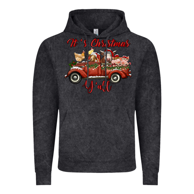 It's Christmas Y'all Truck With Farm Animals Vintage Hoodie by RanaPortraitStore | Teevron