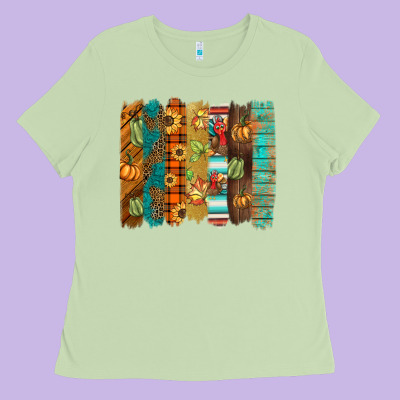 Thanksgiving Brushstroke Ladies Tee Designed By Barkaloodesign