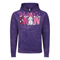Cloud Purple Pink Let It Snow With Cute Snowman Vintage Hoodie - BundleAndBundleShop