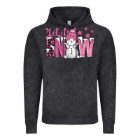 Vintage Black Pink Let It Snow With Cute Snowman Vintage Hoodie - BundleAndBundleShop
