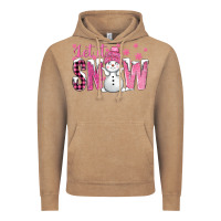 Vintage Coffee Pink Let It Snow With Cute Snowman Vintage Hoodie - BundleAndBundleShop
