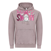 Vintage Zinc Pink Let It Snow With Cute Snowman Vintage Hoodie - BundleAndBundleShop