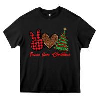 Black peace love christmas Heavy Core Tee - BarkalooDesign