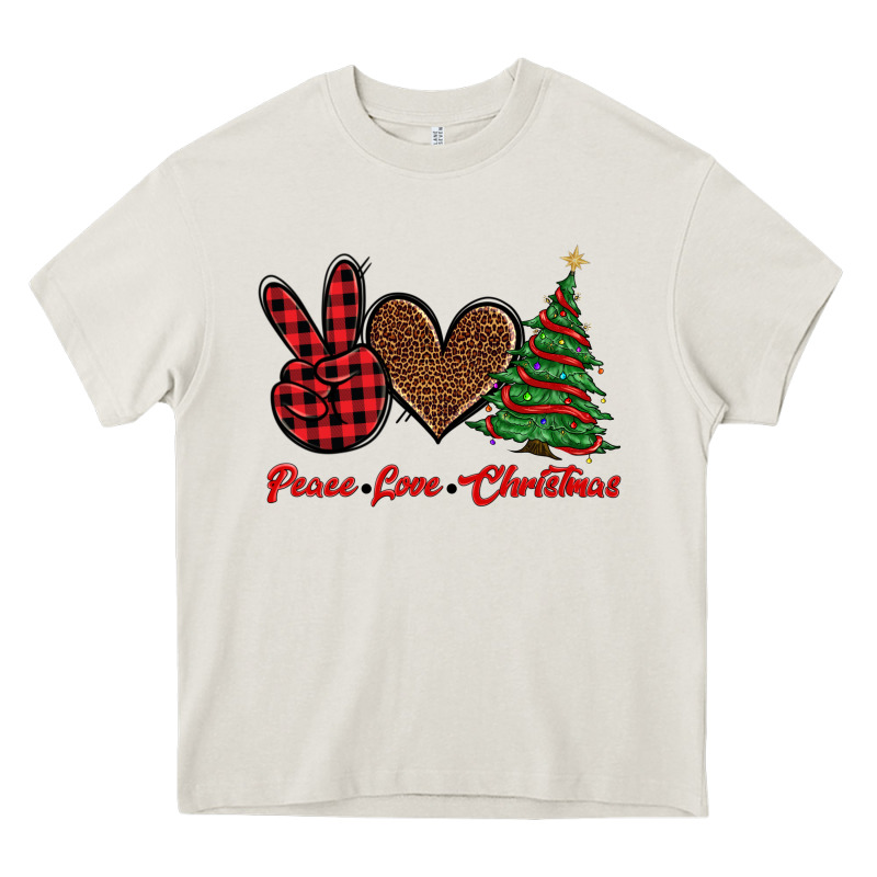 Peace Love Christmas Heavy Core Tee by BarkalooDesign | Teevron