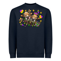 Navy Mardi Gras heifers Heavyweight Sweatshirt - NancyCooperArtShop