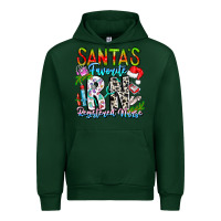 Forest Green Santa's Favorite RN Registered Nurse Urban Hoodie - CowhideDigitalArt