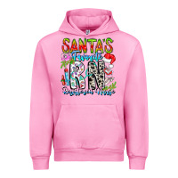 Fuchsia Pink Santa's Favorite RN Registered Nurse Urban Hoodie - CowhideDigitalArt