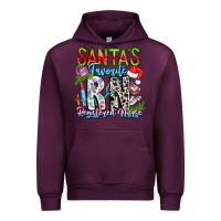 Mauve Wine Santa's Favorite RN Registered Nurse Urban Hoodie - CowhideDigitalArt