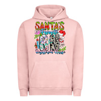 Pigment Salmon Santa's Favorite RN Registered Nurse Urban Hoodie - CowhideDigitalArt