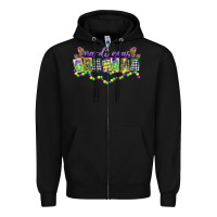 Black mardi gras grandma Zipper Hoodie - CowGirlArtShop