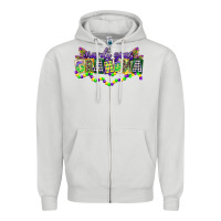 Dove Grey mardi gras grandma Zipper Hoodie - CowGirlArtShop