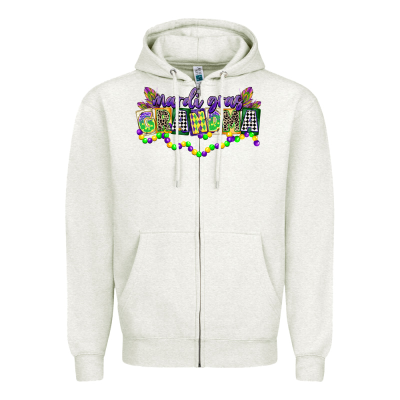 Mardi Gras Grandma Zipper Hoodie by CowGirlArtShop | Teevron
