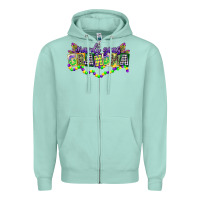 Seafoam mardi gras grandma Zipper Hoodie - CowGirlArtShop
