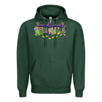Sports Green mardi gras grandma Zipper Hoodie - CowGirlArtShop