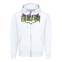 White mardi gras grandma Zipper Hoodie - CowGirlArtShop