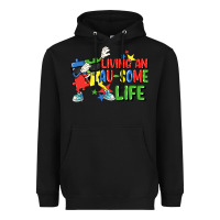 Black Living an au-some life Autism Awareness Day Heavyweight Hoodie - FaDigitalArtStudio