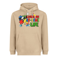 Mushroom Living an au-some life Autism Awareness Day Heavyweight Hoodie - FaDigitalArtStudio